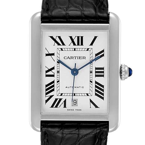 cartier tank stainless steel|cartier stainless steel tank watch.